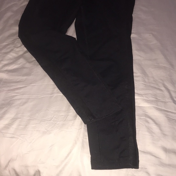 Medium Calvin Klein black leggings w/faux leather tux stripe down legs. See desc - Picture 5 of 8